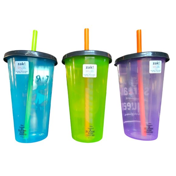 Zak Disney Nightmare Before Christmas Travel Tumbler Cups with straws GITD 25oz - Picture 6 of 6